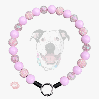 THE BESTIE MATCH - Pink Sugar Beaded Collar and Keychain Wristlet