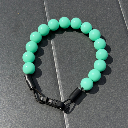 POPNCO Beaded Solid Classic Pet Collar in 14mm beads called Everette. It is a lighter but bright green acrylic bead. 