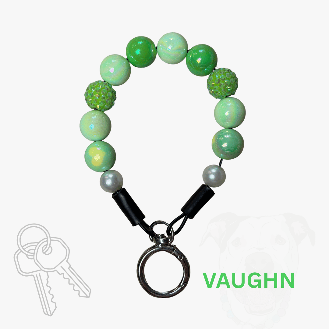 KEYCHAIN WRISTLET | Luster Collection: Bayberry Sparkle Beads