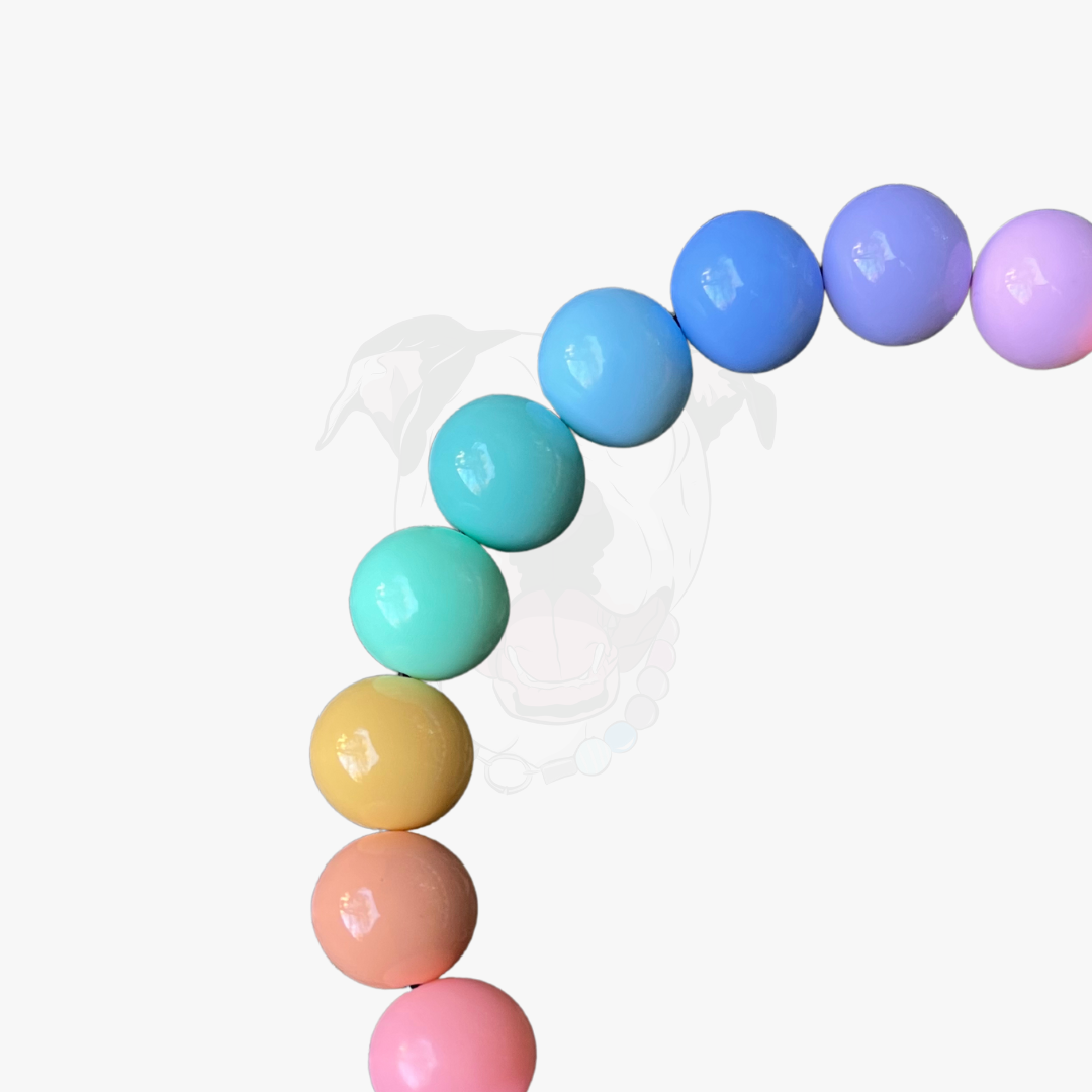 Colorful beaded bracelet on a white background