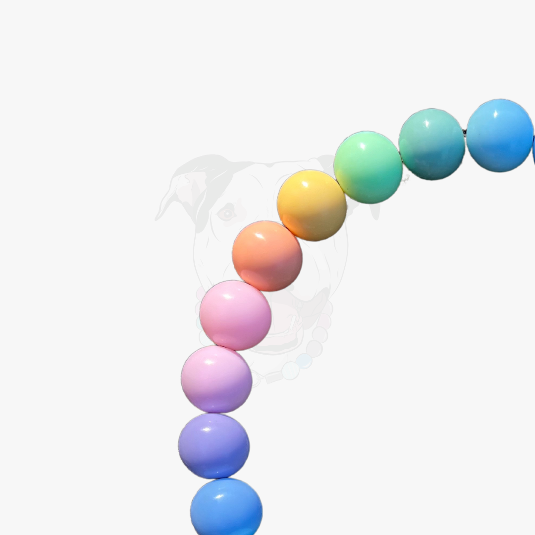 Colorful balloon arch on a white background