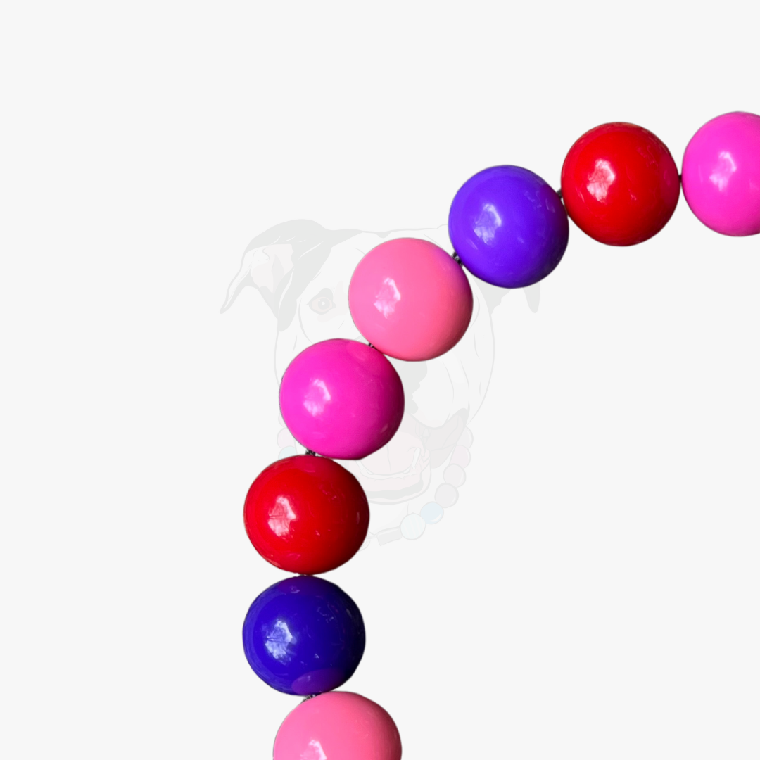 Colorful bead bracelet on a white background