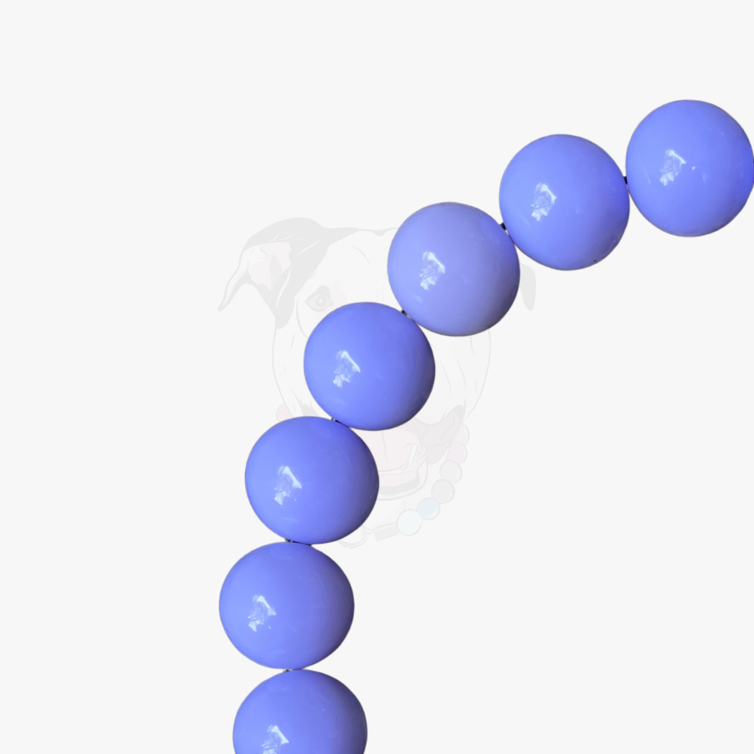 Purple beaded bracelet on a white background