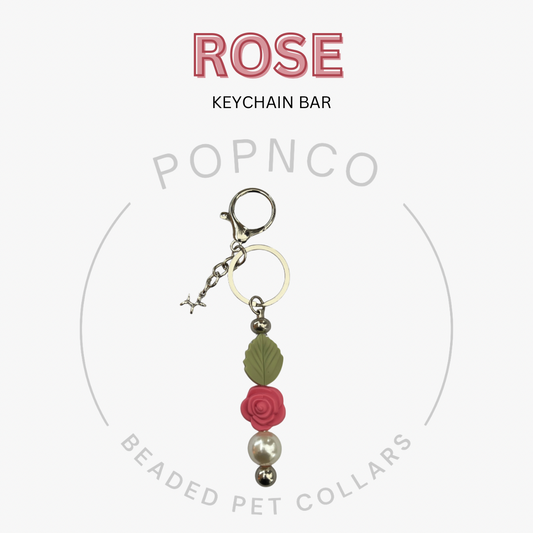 Rose keychain bar with 'Popnco' branding on a white background