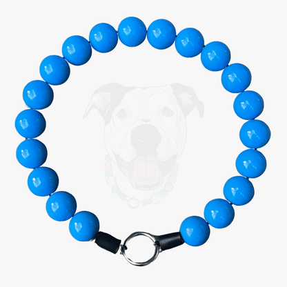 Juniper lake blue solid beaded dog collar from The Classics Collection handcrafted in BC by POPNCO