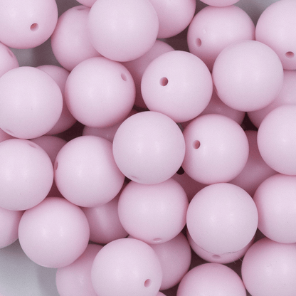 Close up of pale pink pastel beads used in the Pink Sugar collar by POPNCO