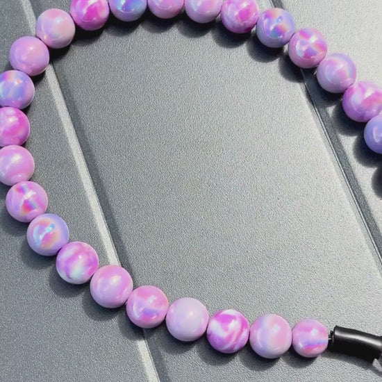 popnco zara iridescent candy beaded pet collar 
