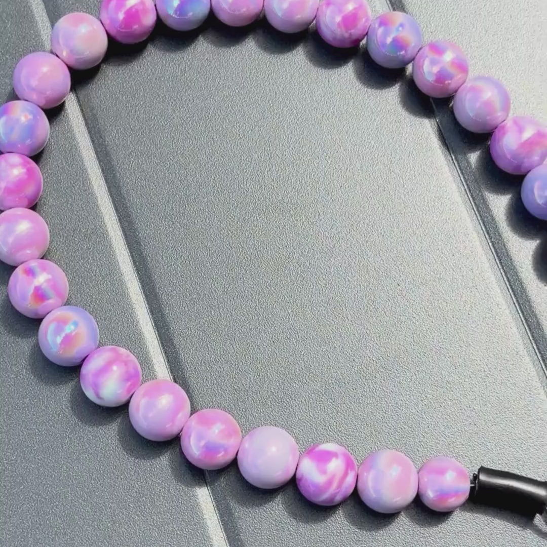 popnco zara iridescent candy beaded pet collar 